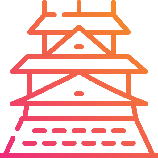 Osaka castle Mangsaabguru Lineal Gradient icon