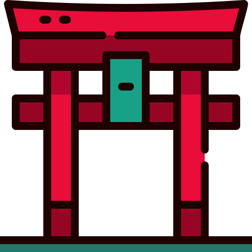 brama torii Mangsaabguru Lineal Color ikona