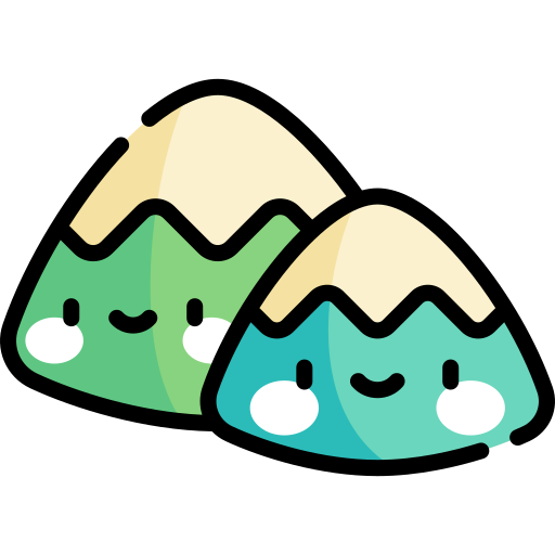 Гора Kawaii Lineal color иконка