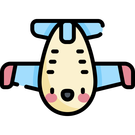 samolot Kawaii Lineal color ikona