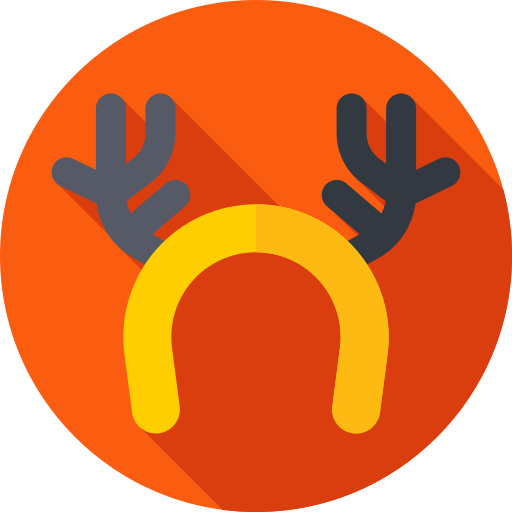 Reindeer antlers Flat Circular Flat icon