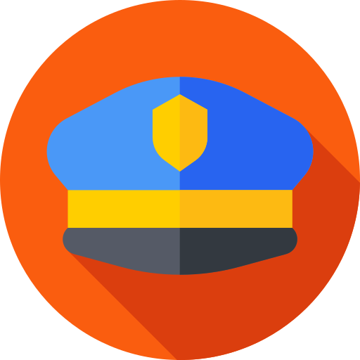 cappello della polizia Flat Circular Flat icona