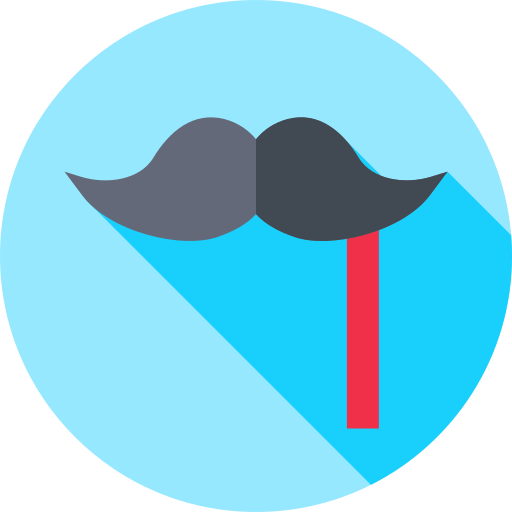 moustache Flat Circular Flat Icône