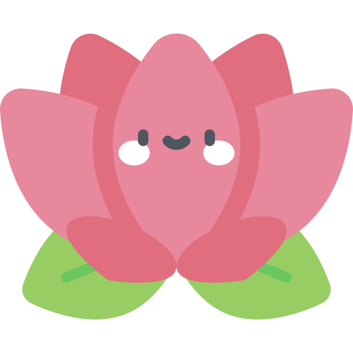 kwiat lotosu Kawaii Flat ikona