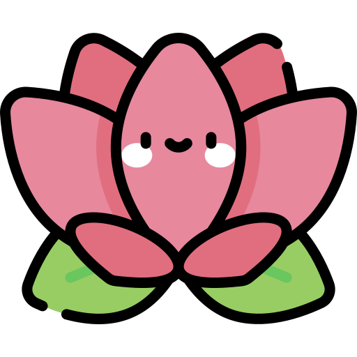 flor de loto Kawaii Lineal color icono