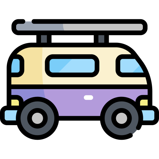 bestelwagen Kawaii Lineal color icoon