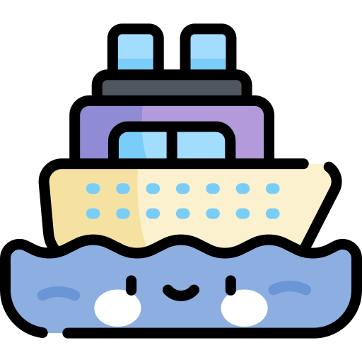 crucero Kawaii Lineal color icono