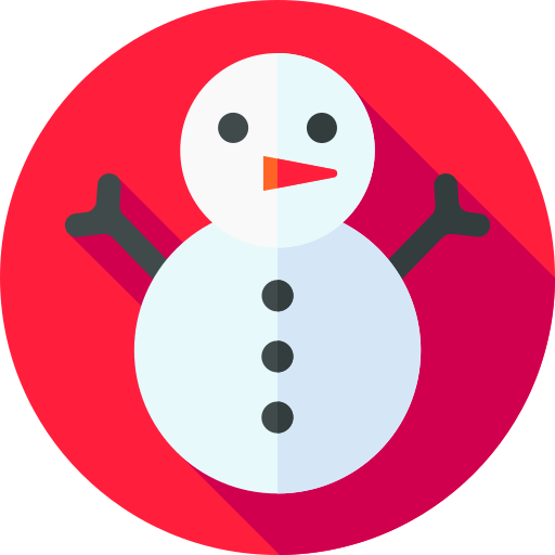 sneeuwman Flat Circular Flat icoon