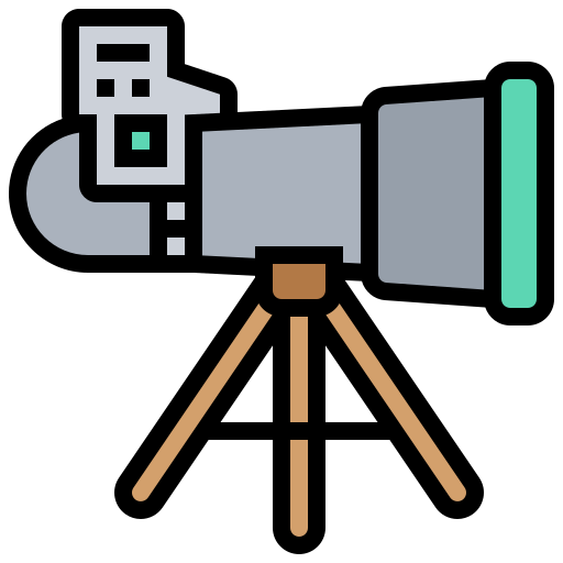 binocular Meticulous Lineal Color icono