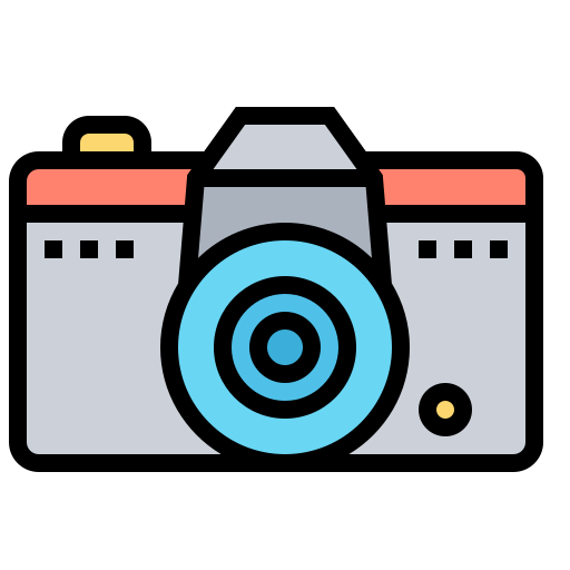 cámara filmográfica Meticulous Lineal Color icono