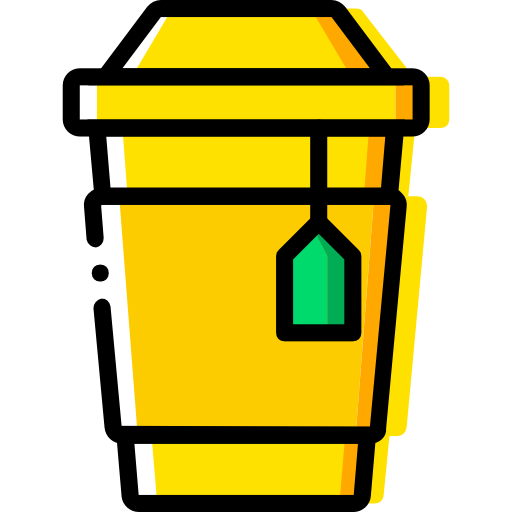 taza de té Basic Miscellany Yellow icono