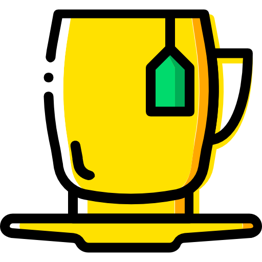taza de té Basic Miscellany Yellow icono