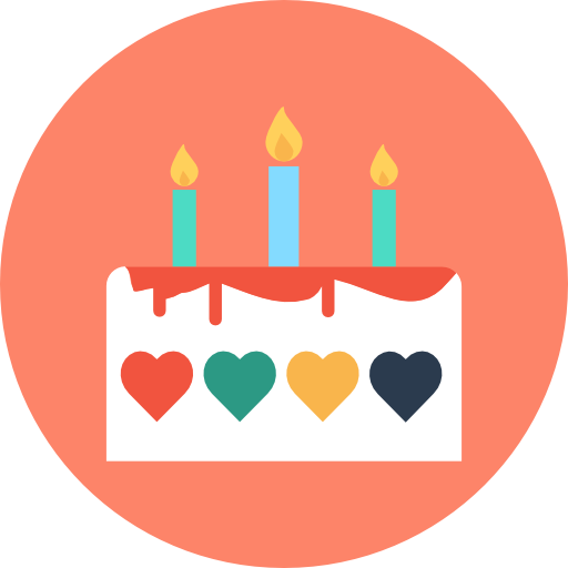 誕生日ケーキ Flat Color Circular icon