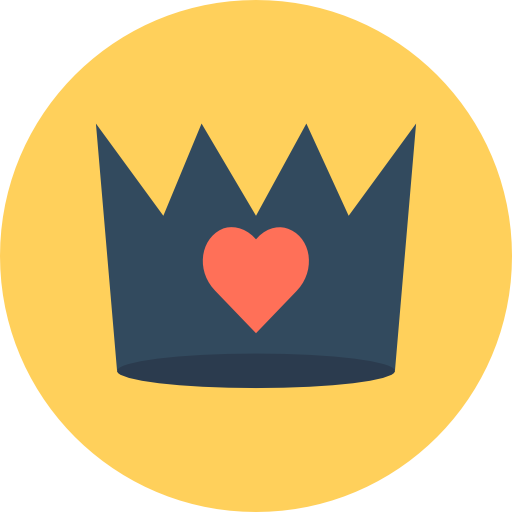 왕관 Flat Color Circular icon