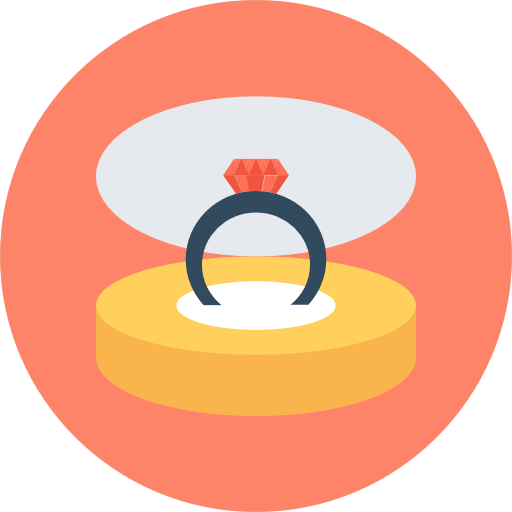 pierścionek zaręczynowy Flat Color Circular ikona