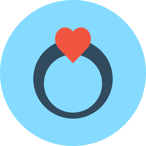anello di fidanzamento Flat Color Circular icona