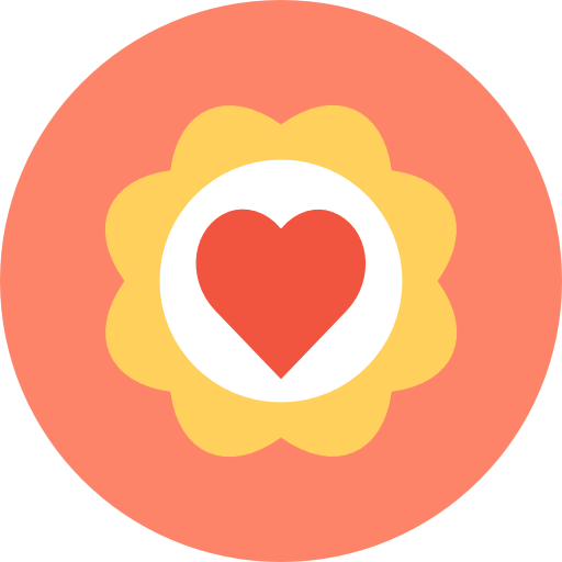 cuore Flat Color Circular icona