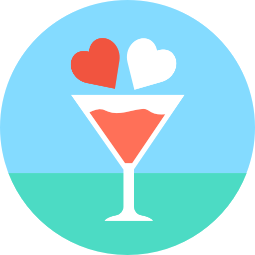 cocktail Flat Color Circular icona