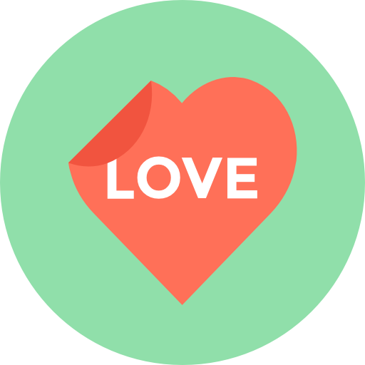 사랑 Flat Color Circular icon