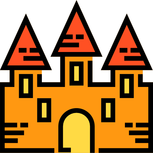 castillo Detailed Straight Lineal color icono