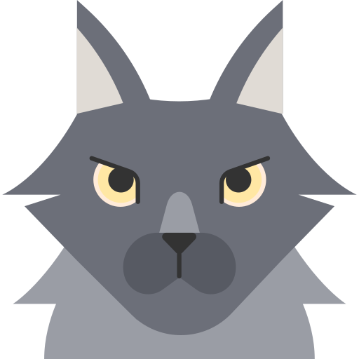 Nebelung cat Chanut is Industries Flat icon