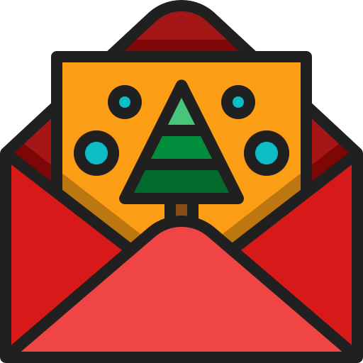 tarjeta de navidad Generic Outline Color icono