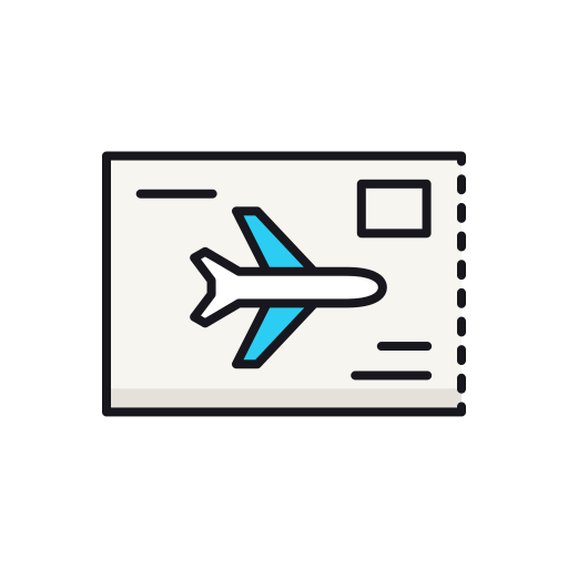 billete de avión Flaticons Lineal Color icono