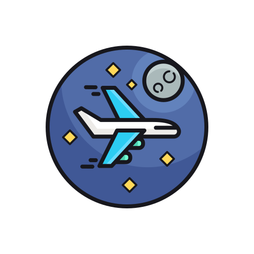 비행기 비행 Flaticons Lineal Color icon