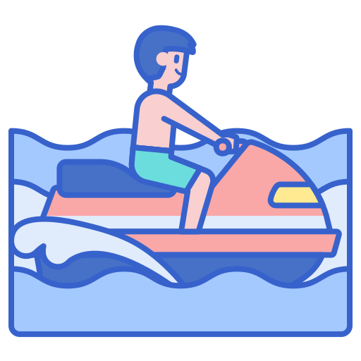 moto acuática Flaticons Lineal Color icono