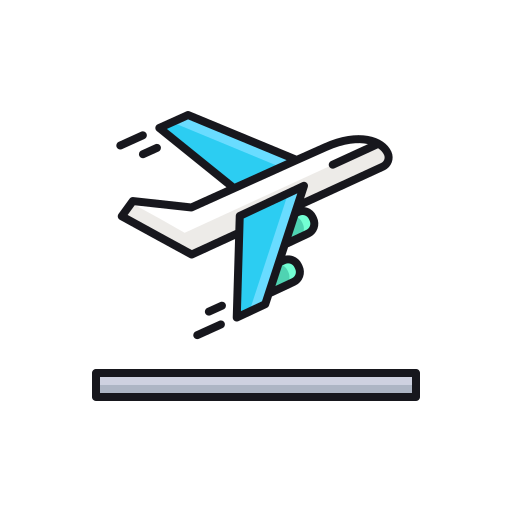 avión volando Flaticons Lineal Color icono