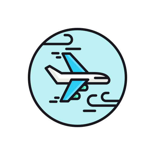 latający samolot Flaticons Lineal Color ikona