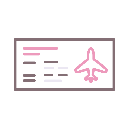 飛行機のチケット Flaticons Lineal Color icon