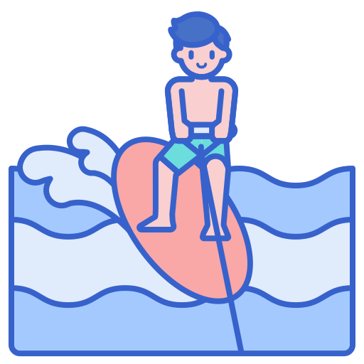 surfer Flaticons Lineal Color icon