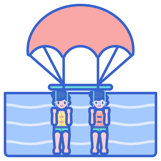 parasailing Flaticons Lineal Color icono