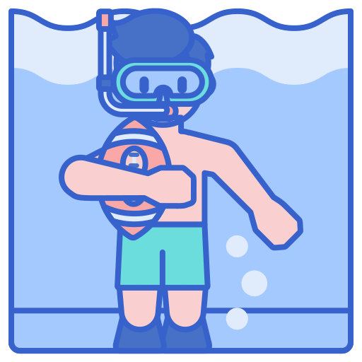 Diver Flaticons Lineal Color icon