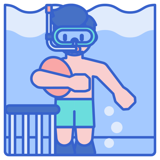 Diver Flaticons Lineal Color icon