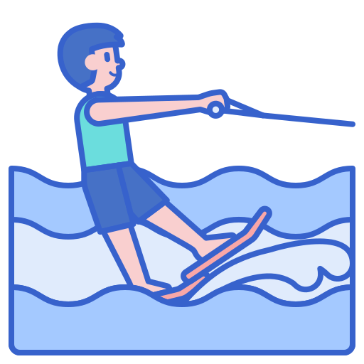 narciarstwo wodne Flaticons Lineal Color ikona