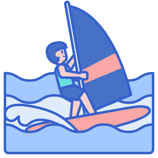 Windsurfing Flaticons Lineal Color icon