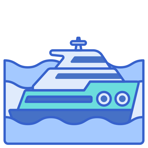 Yacht Flaticons Lineal Color icon