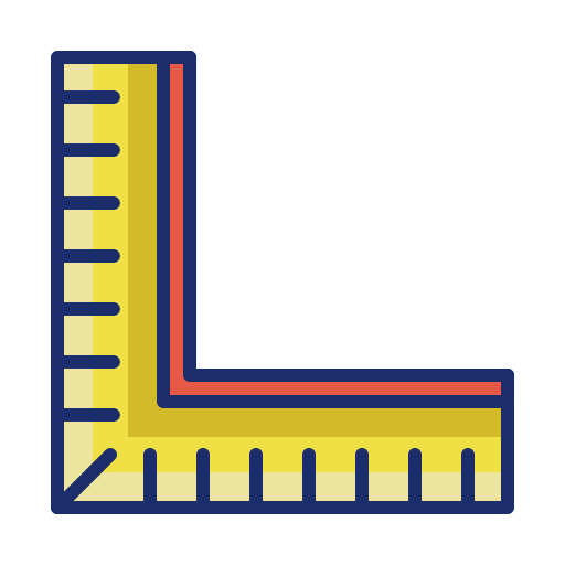 Линейка Flaticons Lineal Color иконка