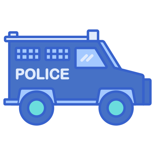 polizeiwagen Flaticons Lineal Color icon