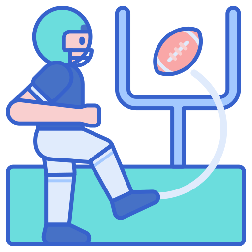 American football player Flaticons Lineal Color icon
