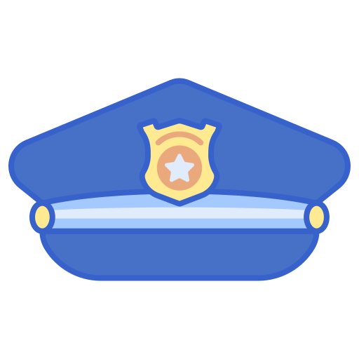 politie hoed Flaticons Lineal Color icoon