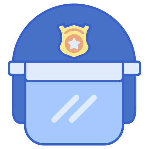 politie helm Flaticons Lineal Color icoon