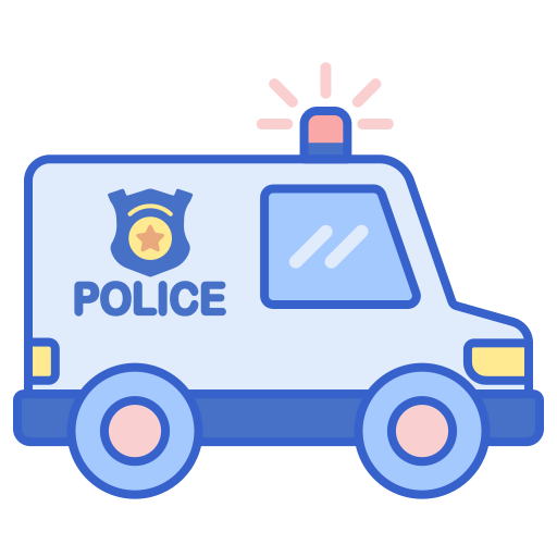 camioneta de la policía Flaticons Lineal Color icono