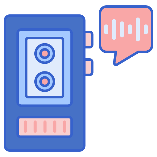 geluidsrecorder Flaticons Lineal Color icoon