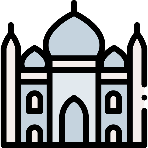 taj mahal Detailed Rounded Lineal color icoon