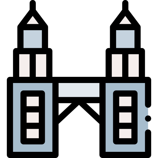 wieża kuala lumpur Detailed Rounded Lineal color ikona
