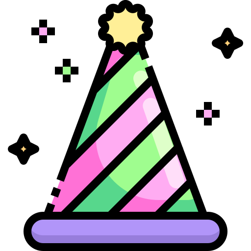 Party hat Justicon Lineal Color icon