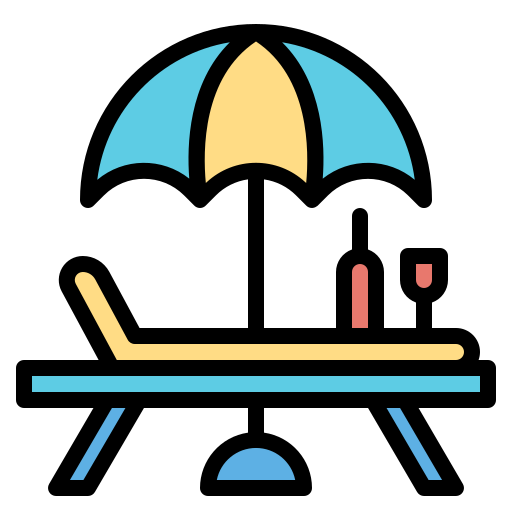 Deck chair Generic Outline Color icon